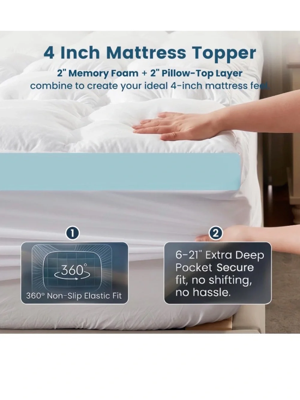 4 Inch Memory Foam Mattress Topper